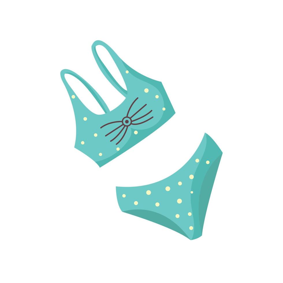 costume da bagno a pois blu vettoriale