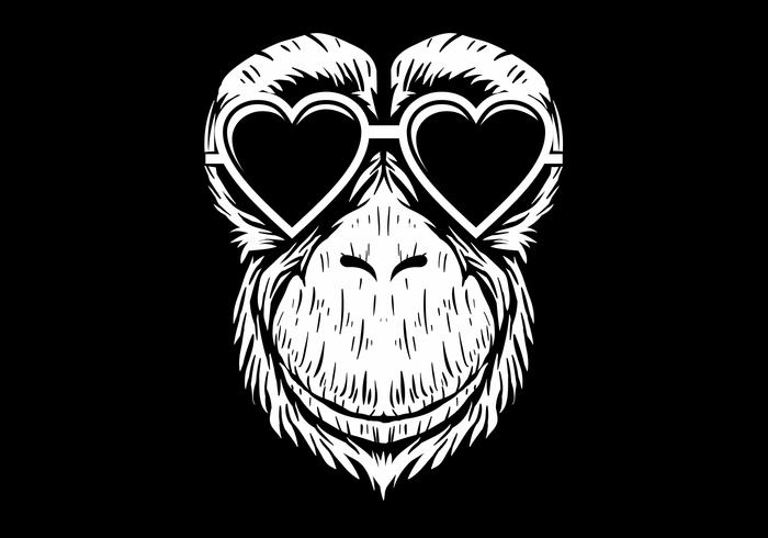 Illustrazione di vettore di occhiali scimpanzé