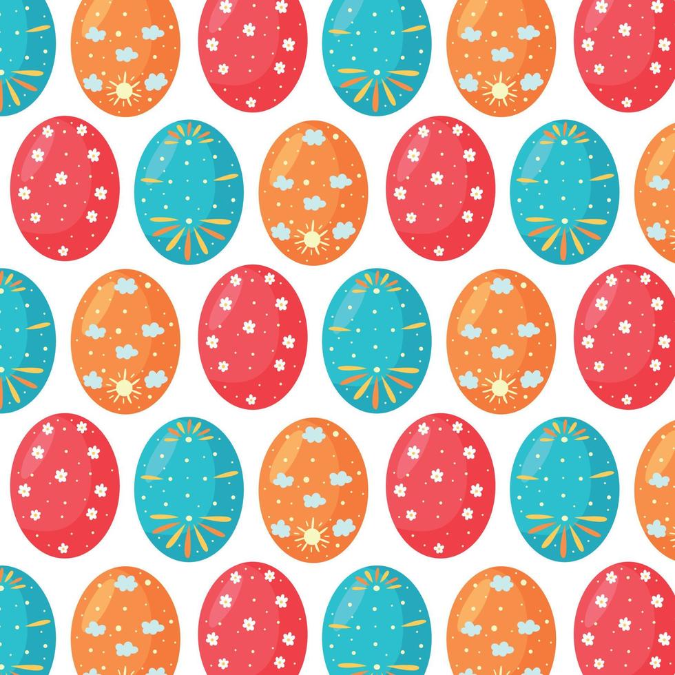 modello senza cuciture delle loro uova di Pasqua colorate vettore
