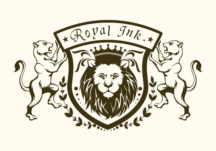 logo leone inchiostro reale vettore