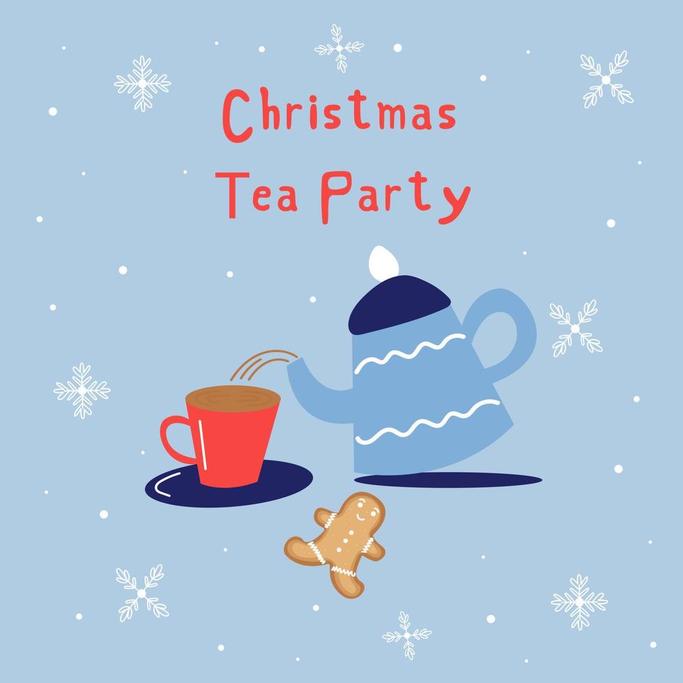 festa del tè di Natale vettore