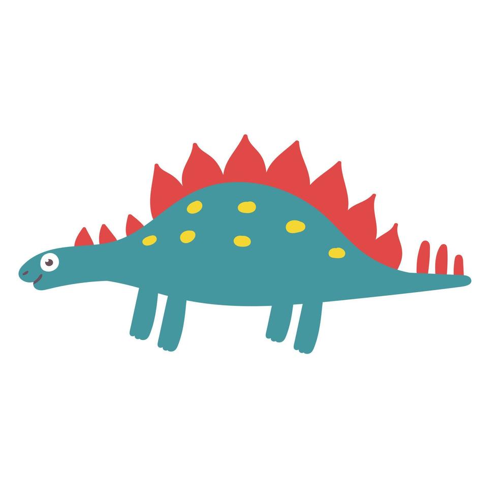 simpatico dinosauro stegosauro. carattere vettoriale di dinosauro