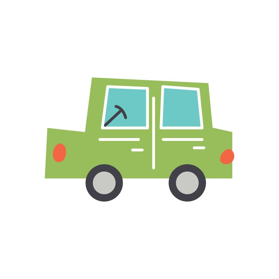 vettore cartone animato trasporto auto verde