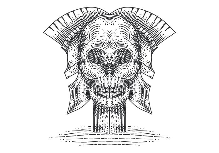 cranio illustrazione spartana vettoriale