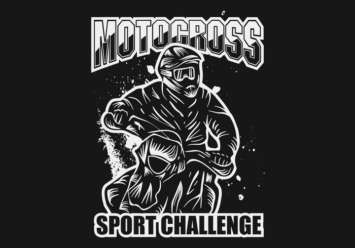illustrazione di vettore di sfida di sport di motocross
