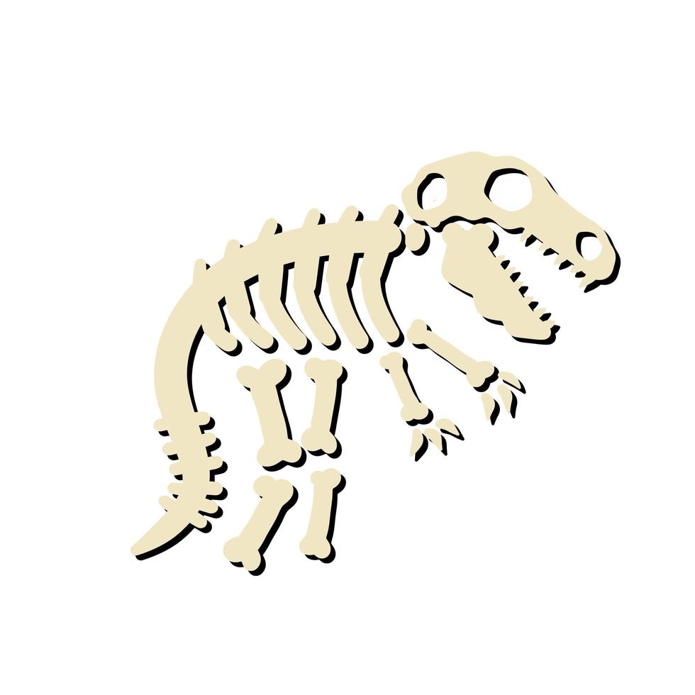 scheletro di dinosauro. ossa di una lucertola preistorica. l'elemento di Halloween. vettore