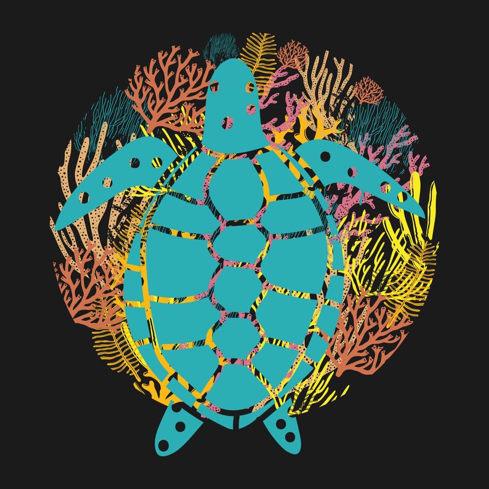 disegno della maglietta di vettore delle tartarughe