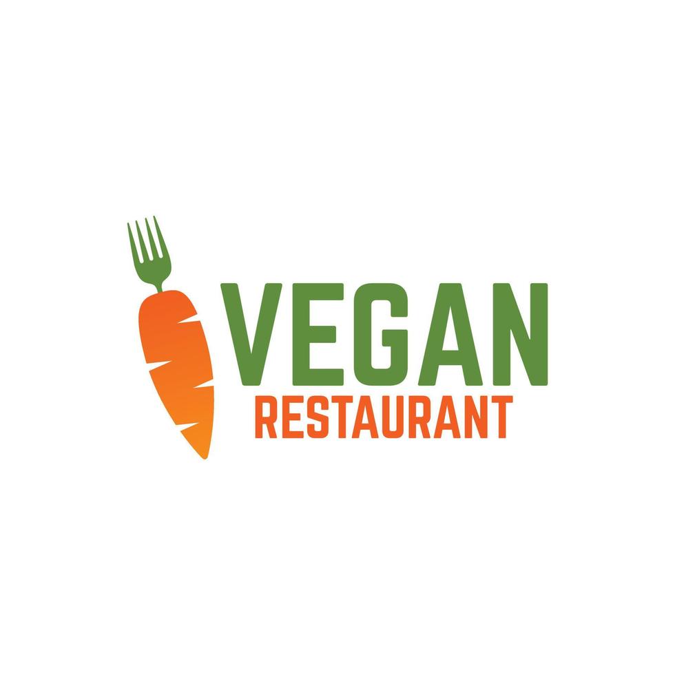 vettore logo ristorante vegano su sfondo bianco