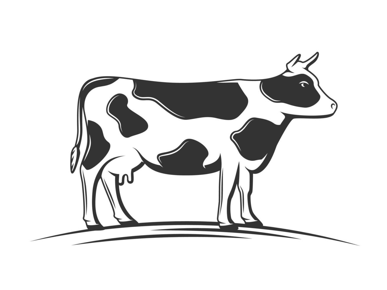 sagoma di mucca isolata su sfondo bianco vettore