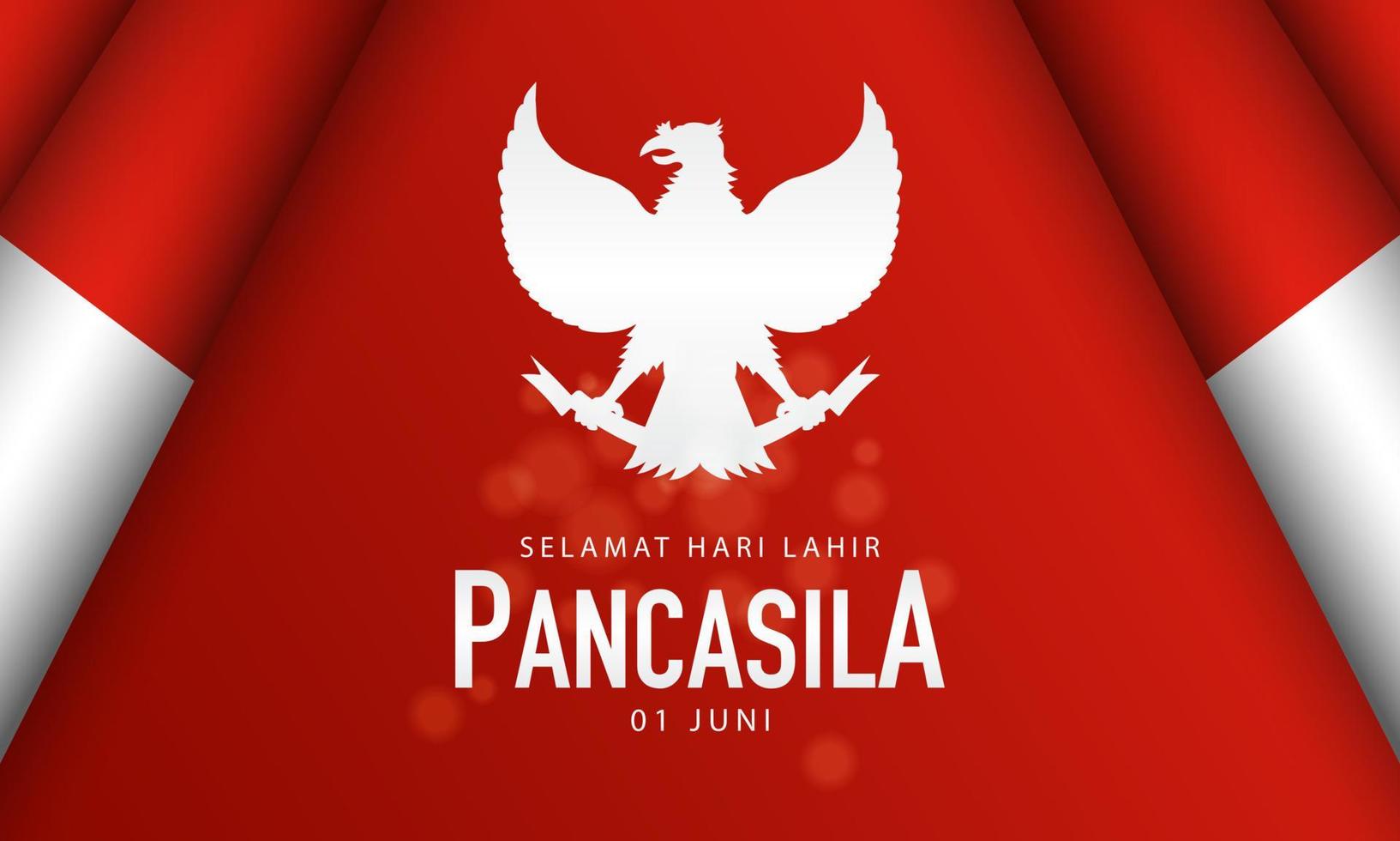 illustrazione indonesiana del giorno della pancasila di festa. vettore