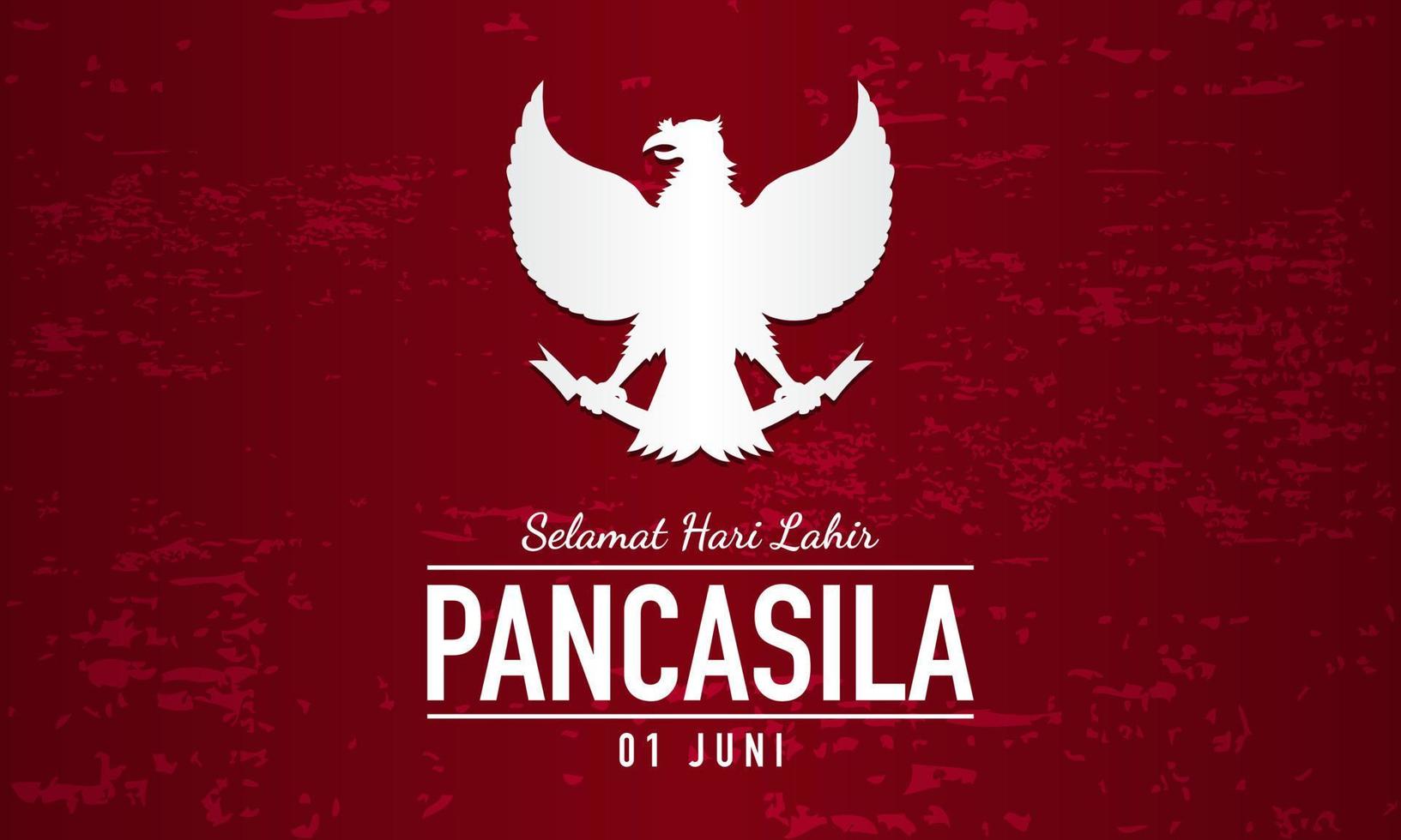 illustrazione indonesiana del giorno della pancasila di festa. vettore