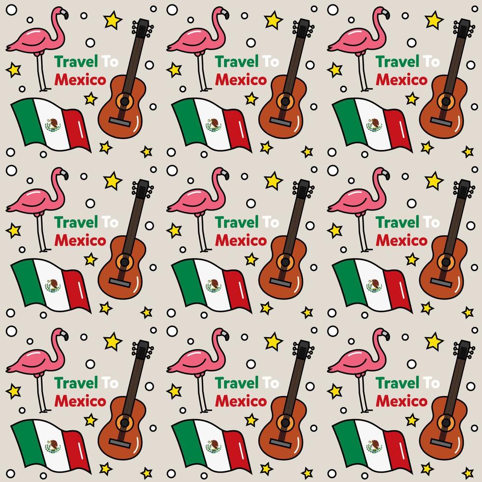 viaggio in messico doodle seamless pattern vector design