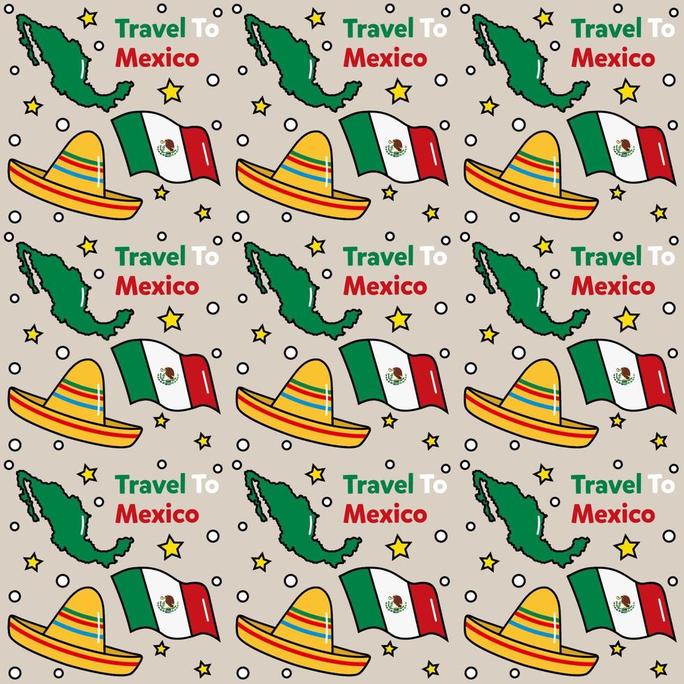 viaggio in messico doodle seamless pattern vector design