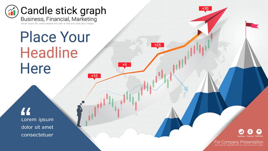 I modelli di candelieri sono uno stile di grafico finanziario. vettore