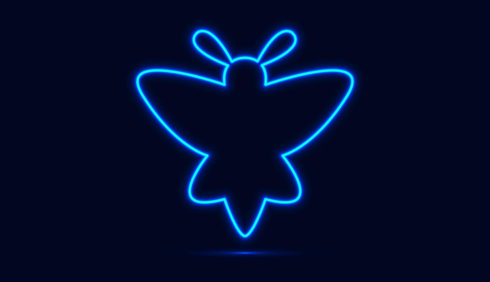 farfalle al neon blu isolate su sfondo scuro. illustrazione vettoriale