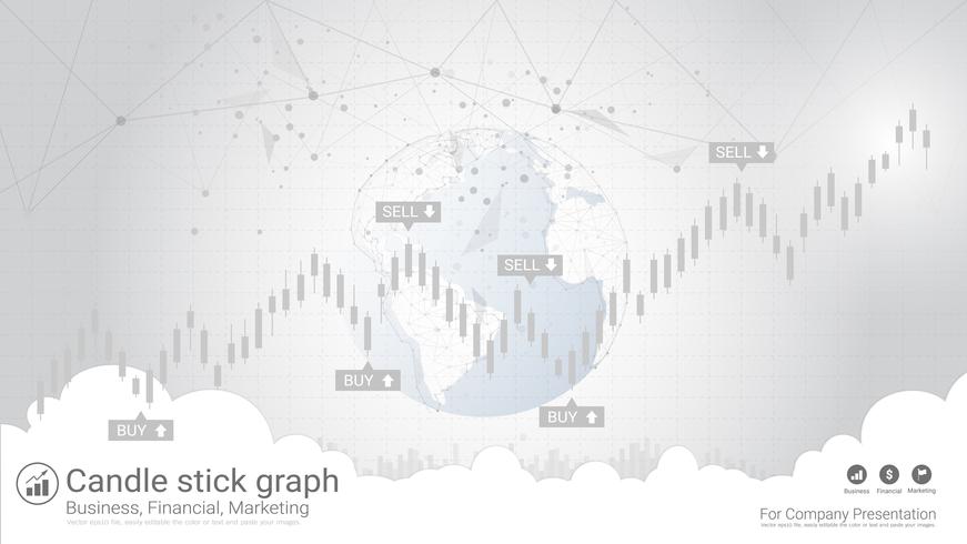 I modelli di candelieri sono uno stile di grafico finanziario. vettore