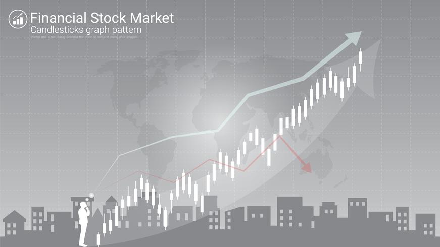 I modelli di candelieri sono uno stile di grafico finanziario. vettore