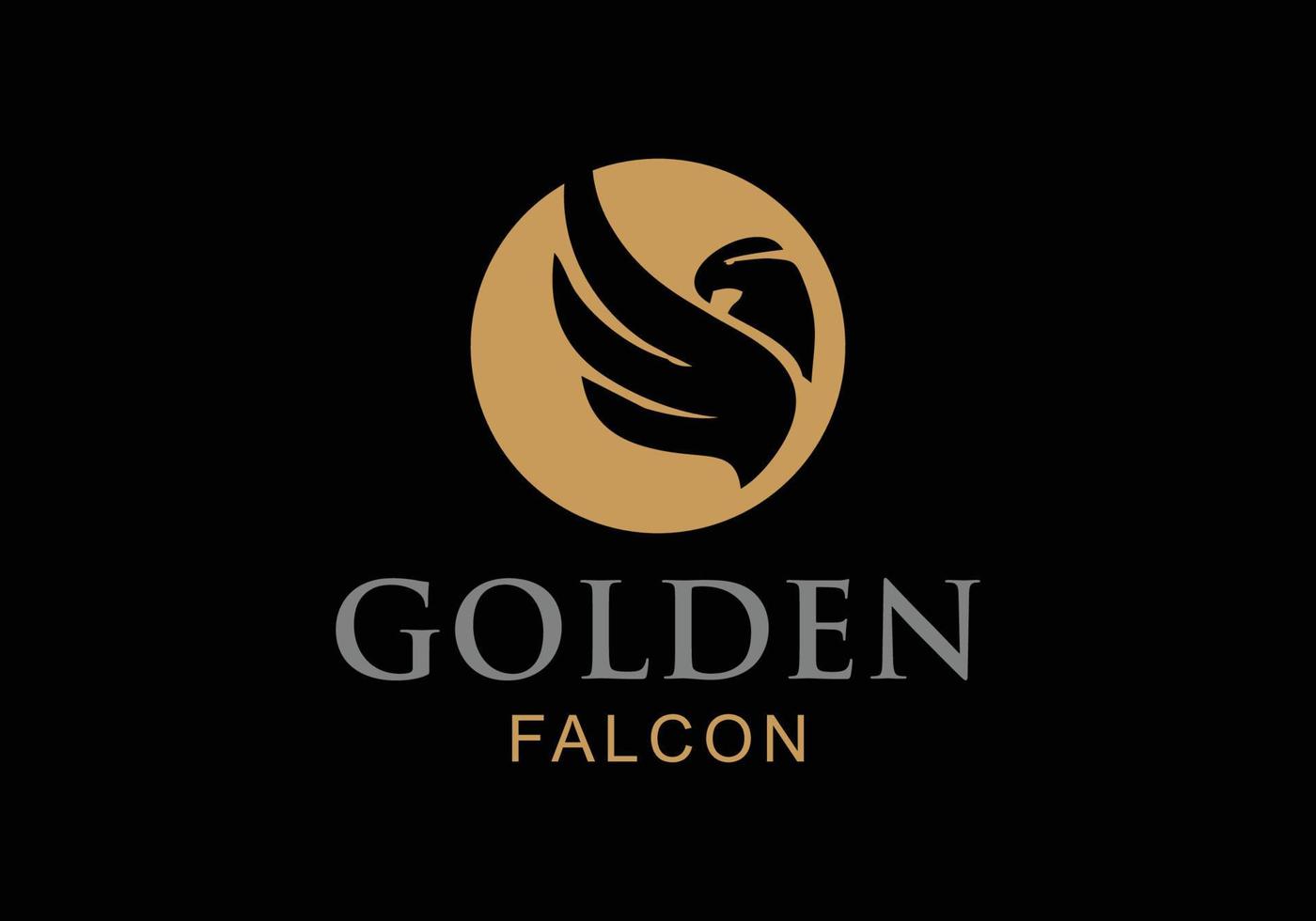 icona simbolo ispirazione per il design del logo falco dorato. vettore