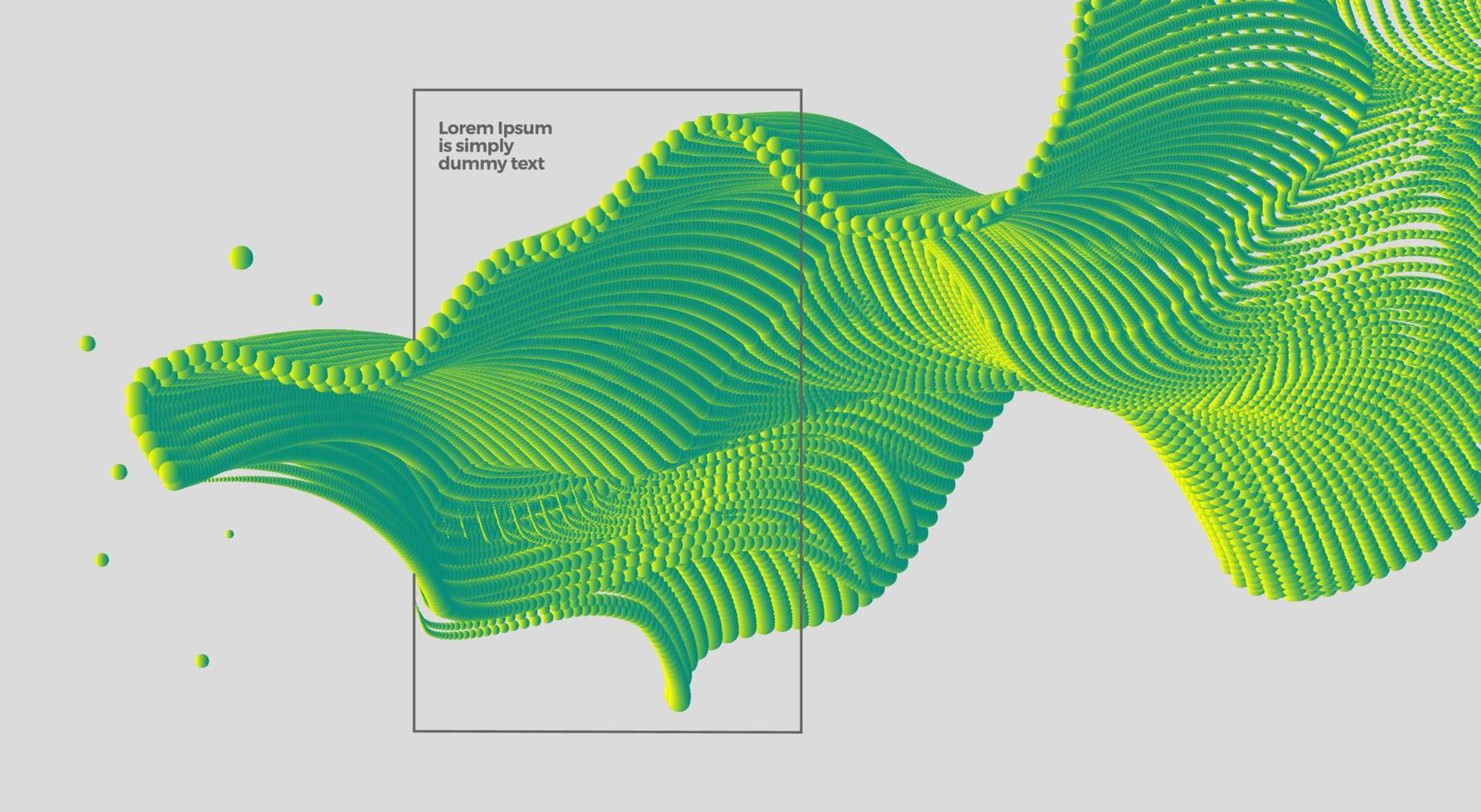 sfondo astratto con onda di linea di particelle verdi. modello di progettazione dell'elemento concettuale. illustrazione vettoriale moderna.