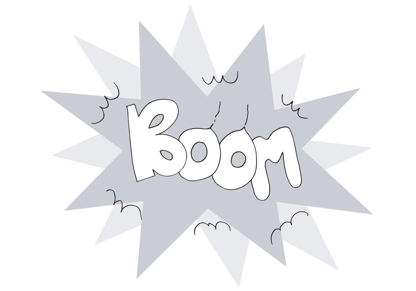 vettore schizzo fumetti parola - boom isolato su sfondo bianco.