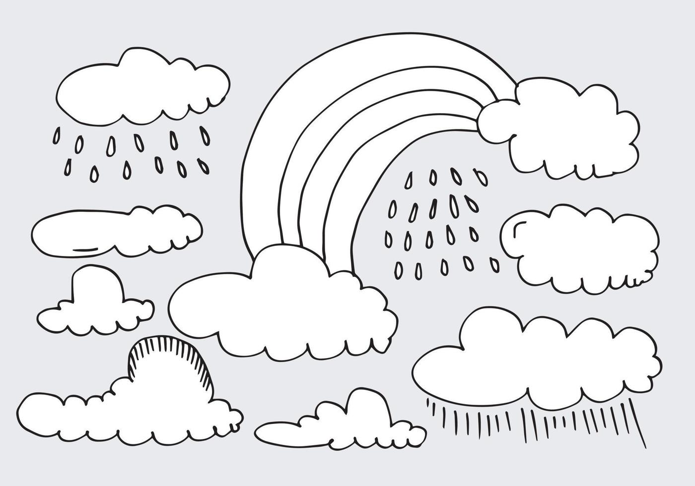 illustrazione di vettore della nuvola di doodle disegnato a mano astratto