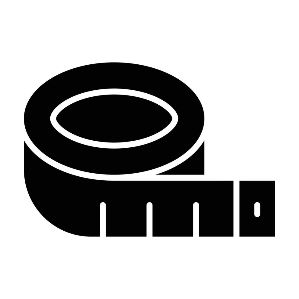 icona del glifo con nastro di misurazione vettore