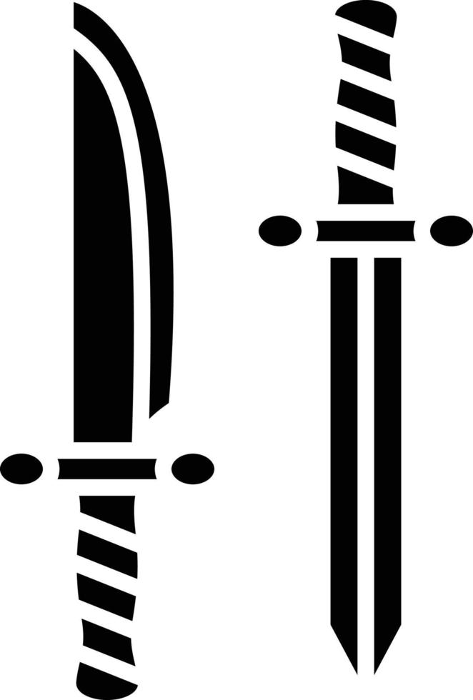 icona del glifo con pugnale vettore