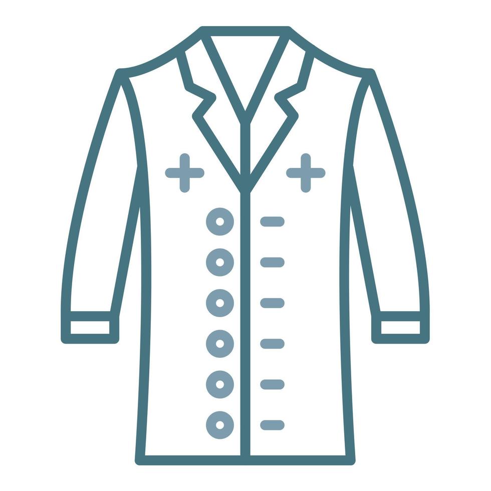 icona a due colori della linea del cappotto del medico vettore