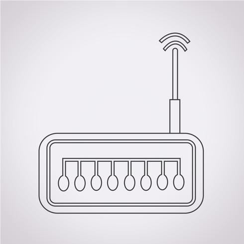 segno di simbolo dell&#39;icona del router vettore