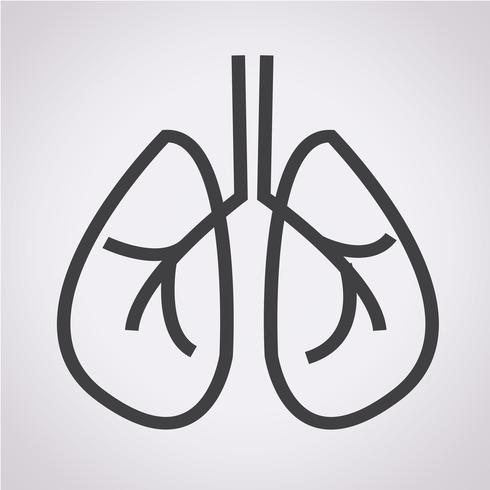 Icona simbolo polmoni segno vettore