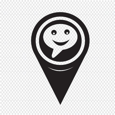 Puntatore della mappa Talking Bubble Icon vettore