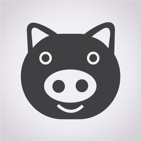 Segno di simbolo dell&#39;icona di maiale vettore