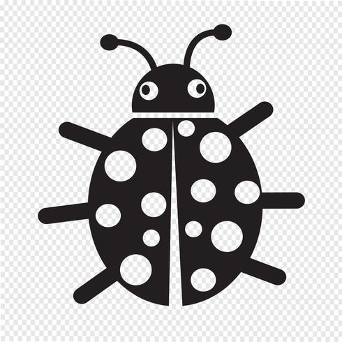 Segno simbolo icona bug vettore