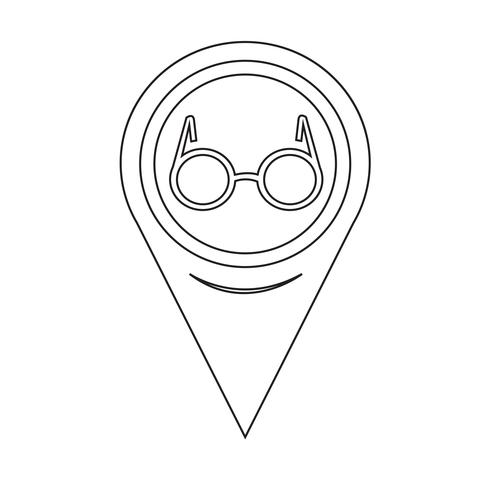 Icona mappa occhiali puntatore vettore