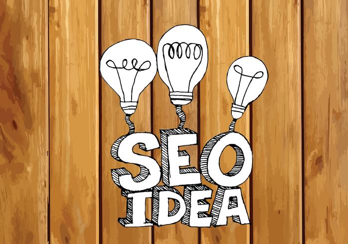 Seo Idea SEO Search Engine Optimization sull&#39;illustrazione di legno di struttura delle plance del fondo vettore