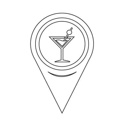Icona della bevanda bevanda puntatore mappa vettore