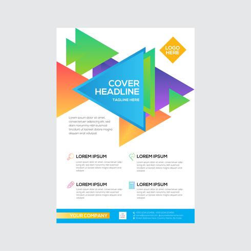 Triangolo semplice Business Flyer Design colorato vettore