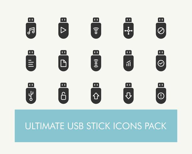 Pack di icone USB o Flash Drive semplice o Ultimate vettore