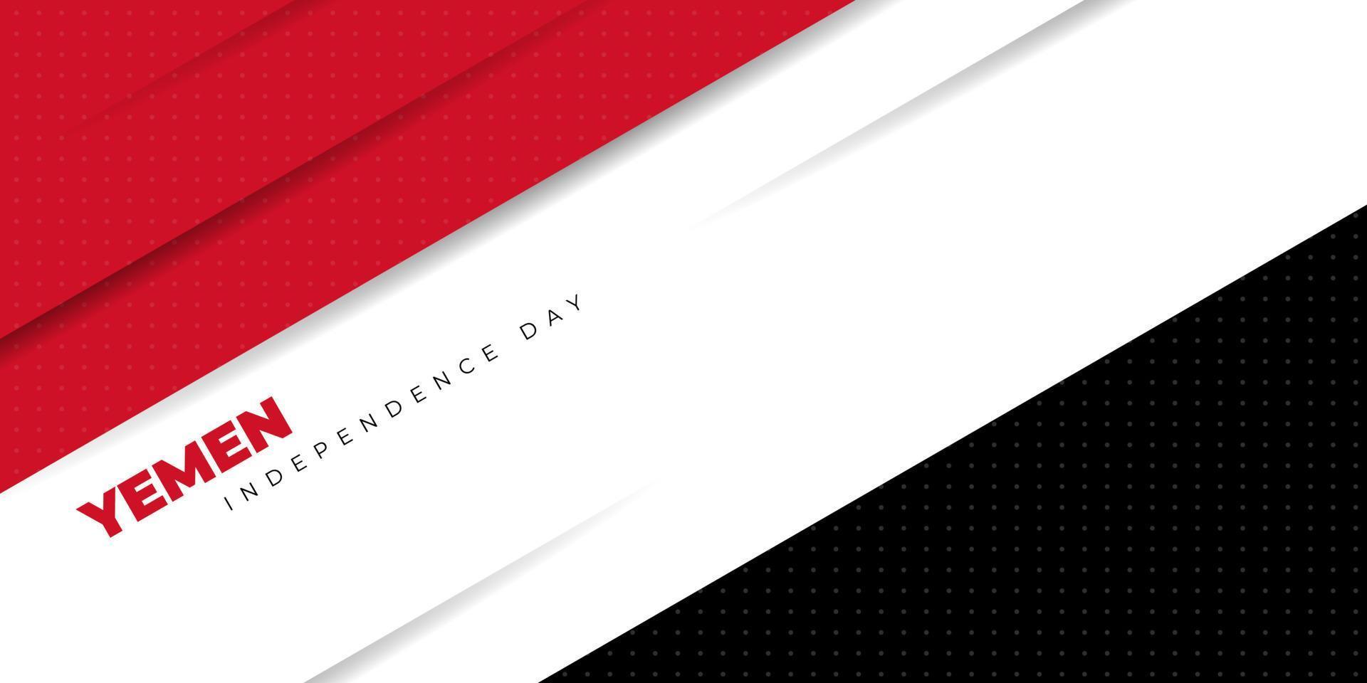 disegno di sfondo geometrico rosso, bianco e nero. modello di sfondo del giorno dell'indipendenza dello yemen. vettore