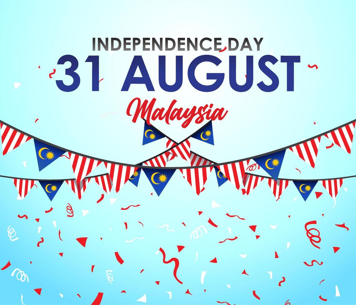 illustrazione di design del giorno dell'indipendenza della Malesia vettore