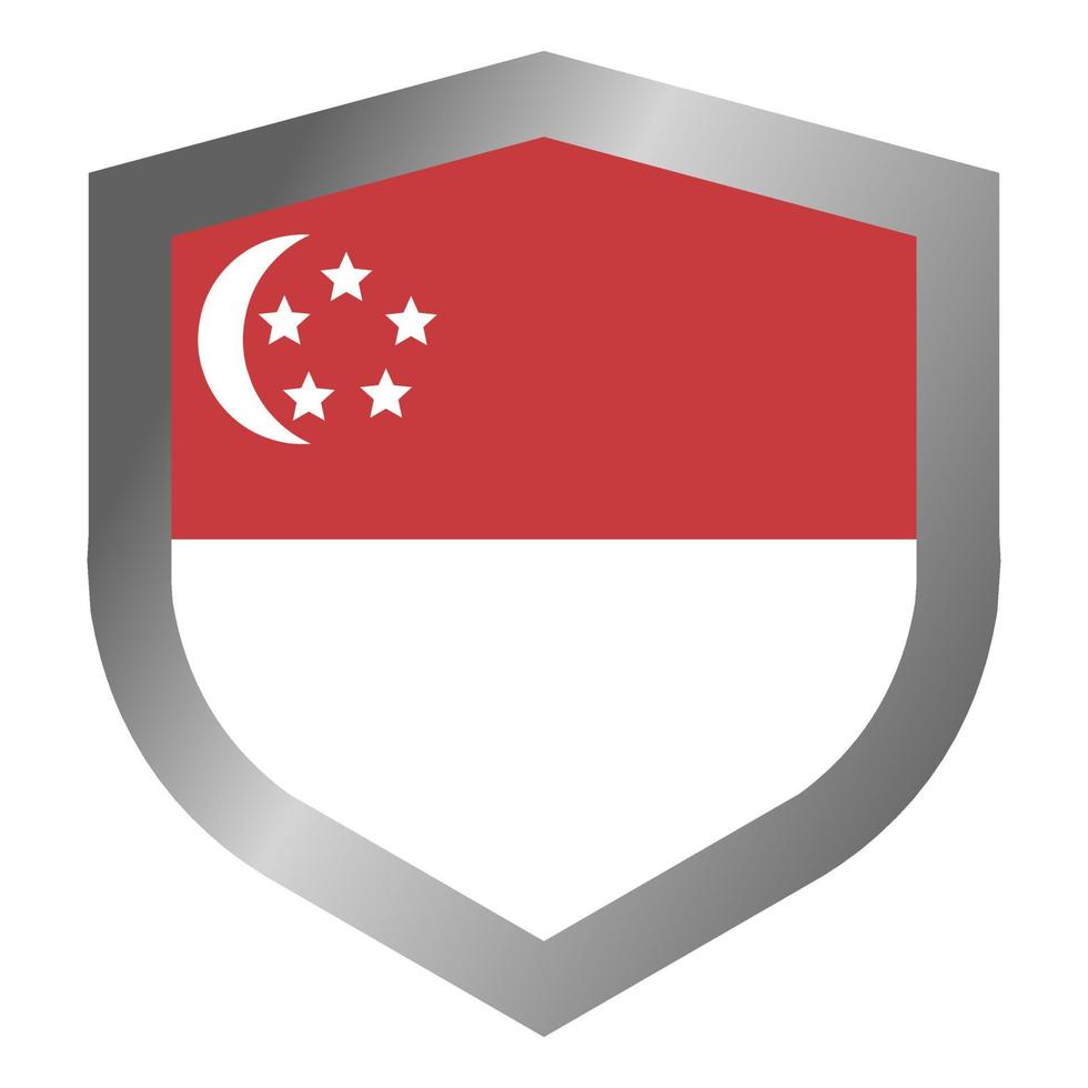 scudo bandiera singapore vettore