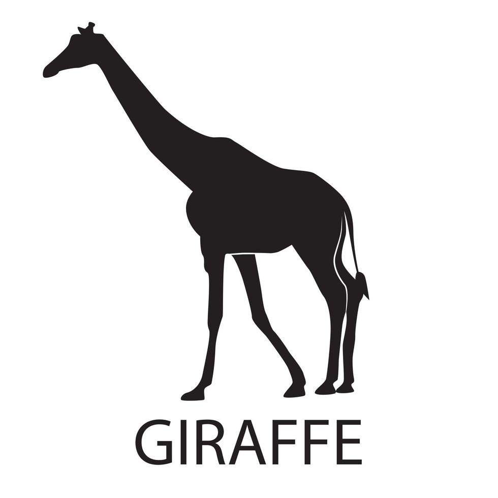vettore della siluetta della giraffa
