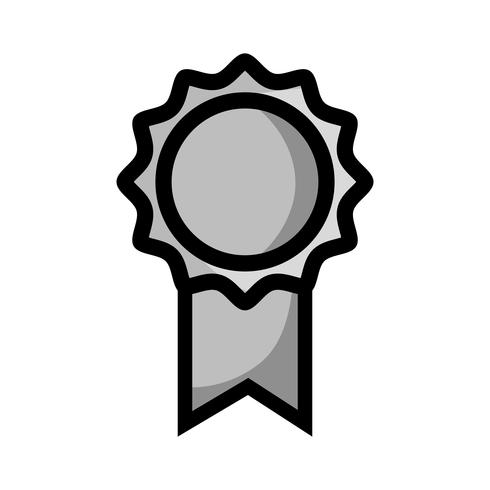 simbolo di medaglia scolastica in scala di grigi per studente intelligente vettore