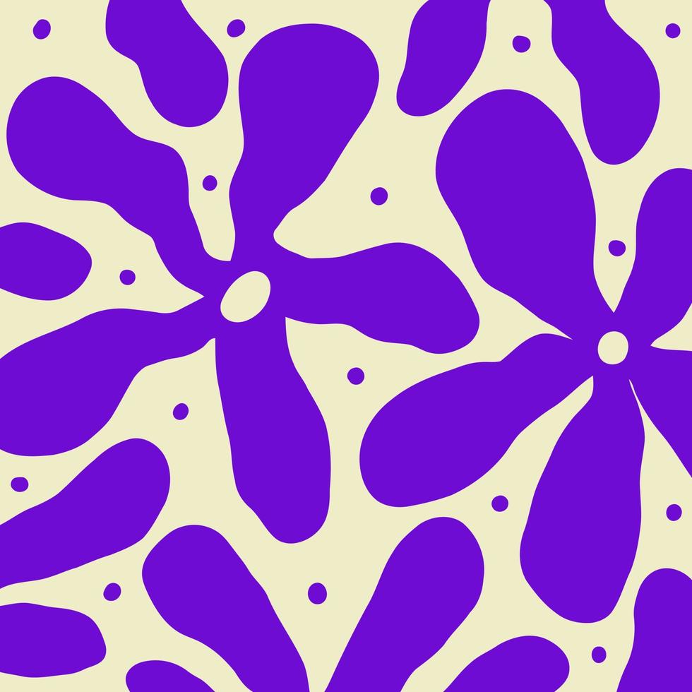 minimalista viola flower power hippie art vettore