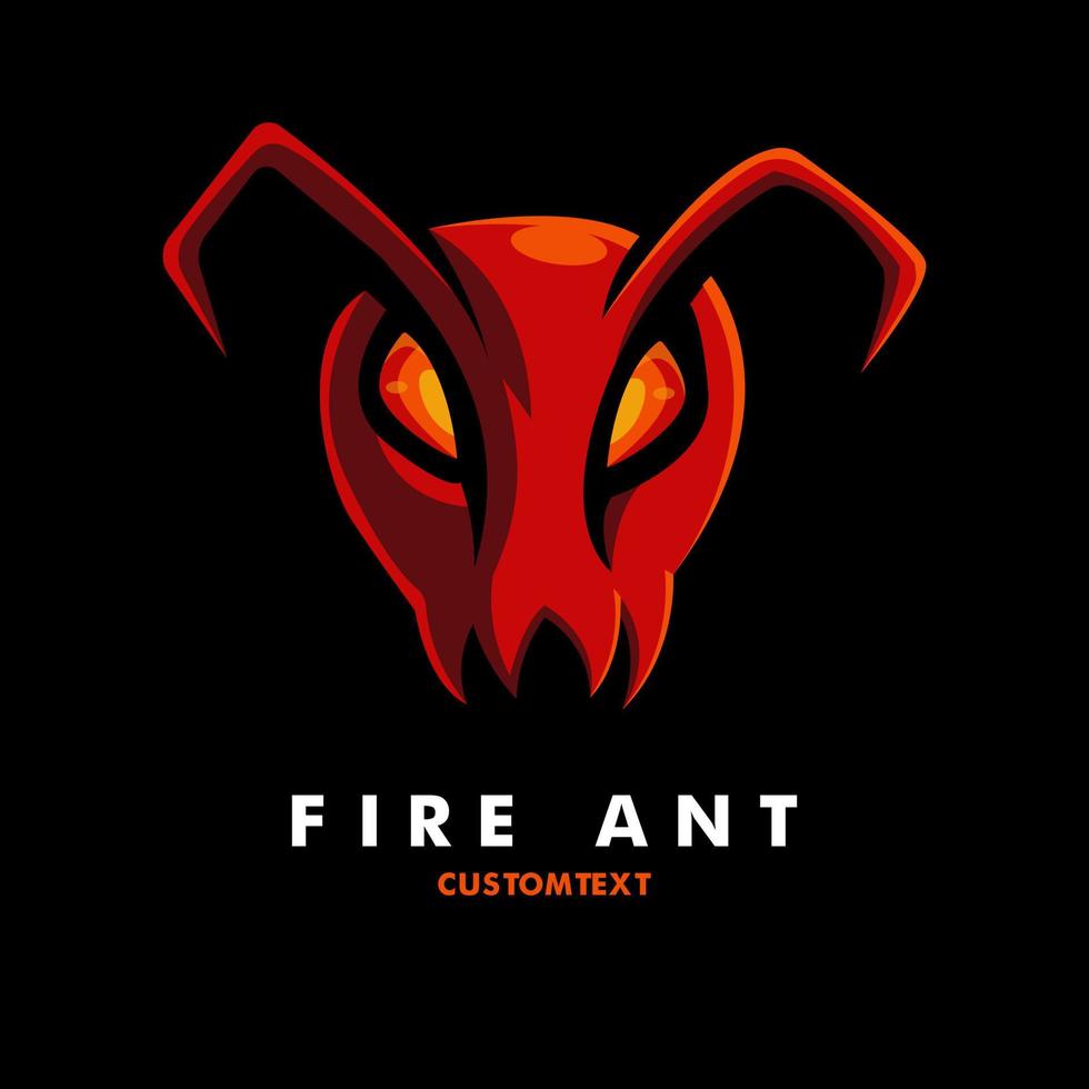 vettore di disegno dell'illustrazione del logo della formica di fuoco