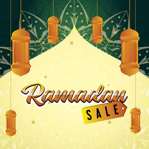 Ramadan Vendita Banner Design vettore