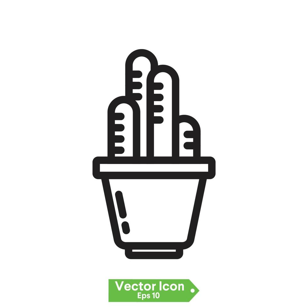 icone di contorno di cactus vettore