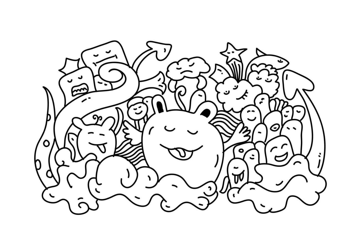 simpatici disegni di doodle art vettore