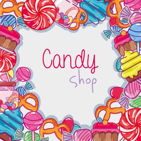 delizioso disegno di sfondo di caramelle dolci vettore