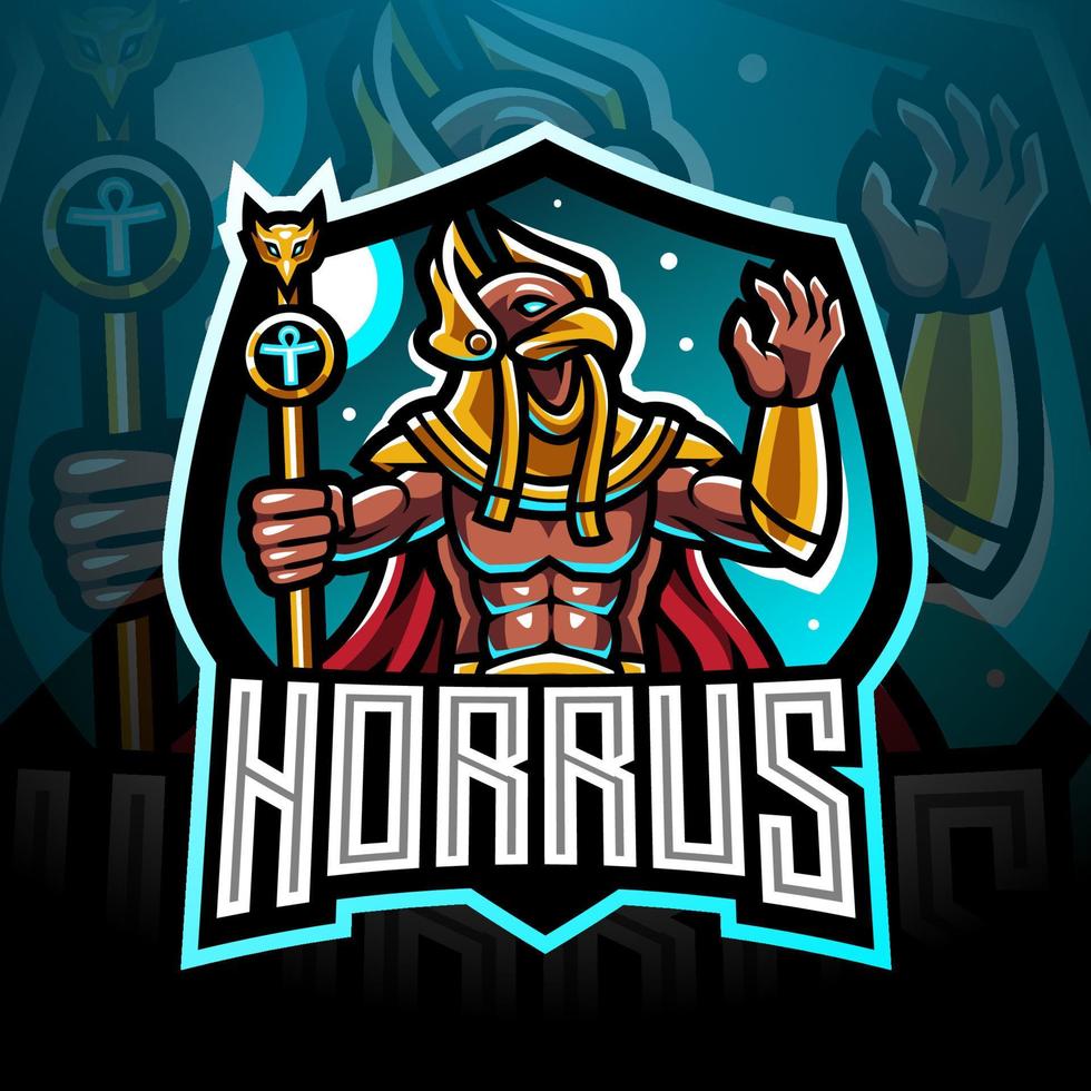 disegno del logo della mascotte di horus esport vettore